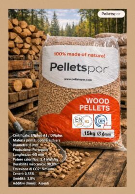 Pelletspor conifera chiara dal Portogallo
